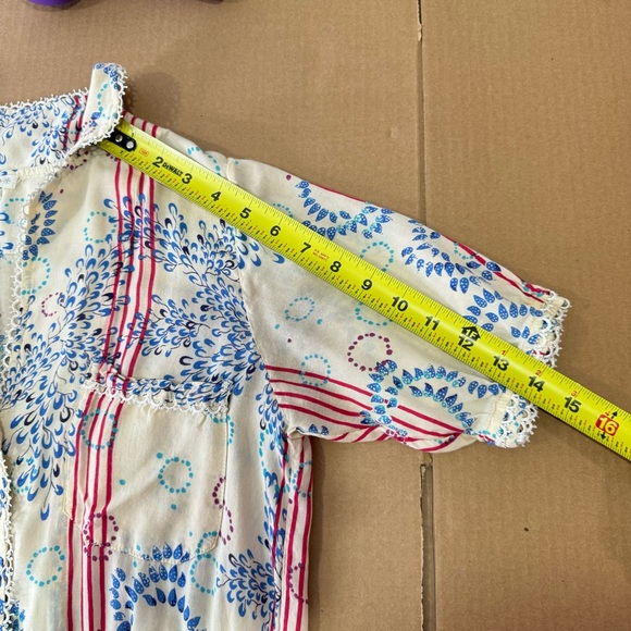 Poupette St Barth Boho Lightweight Nautical V-neck Button Romper Elastic Waist - Picture 13 of 15